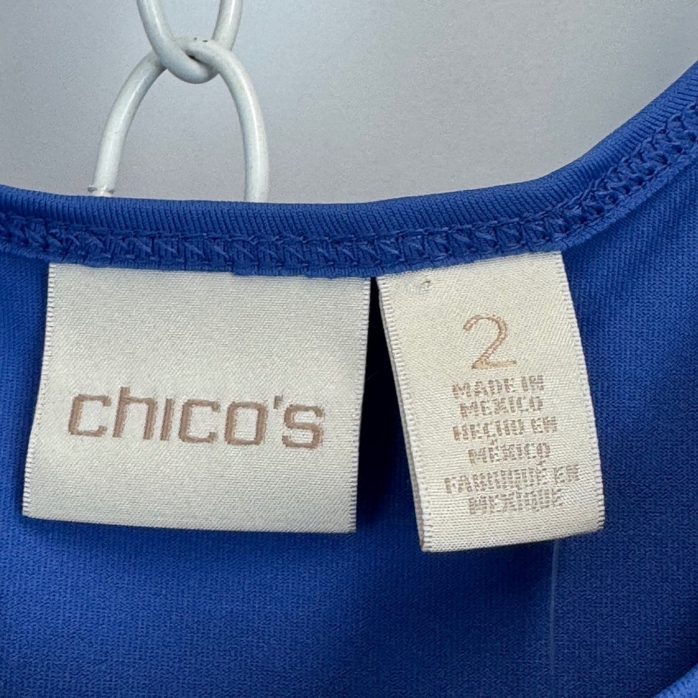 Chicos Set of Two Microfiber Contemporary Tank Basic Knit Blue Red Women's 2 L - Picture 7 of 16